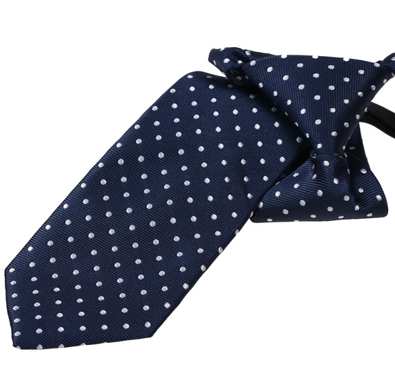 Gravata Menino Azul Marinho com Bolinhas Brancas