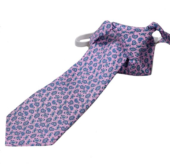 Gravata de Menino Seda Rosa com Paisley