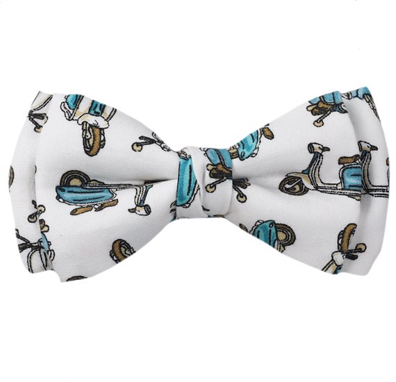 Laço Menino Branco Scooter Turquesa