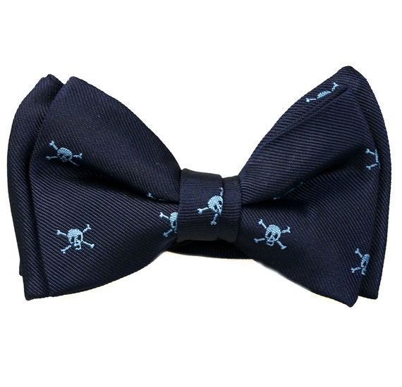 Pajarita Niño Azul Marino com Caveiras Azules