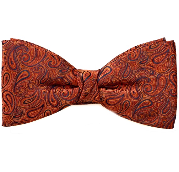 Laço e Lenço Telha com Paisley