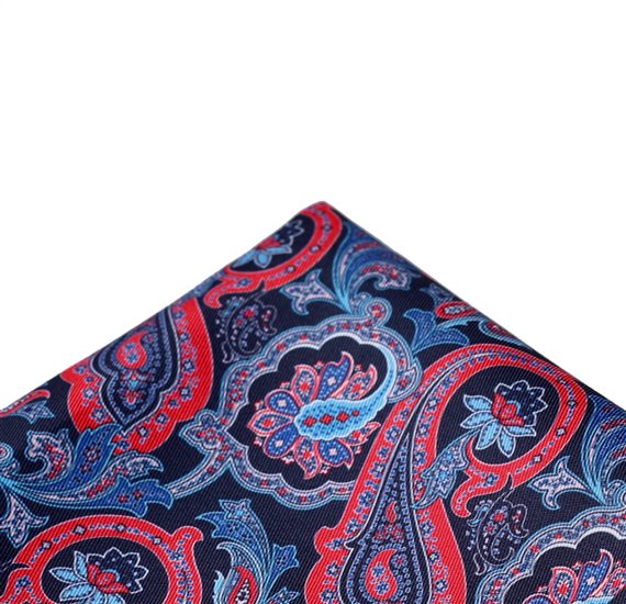 Lenço Bolso Cachemira Azul