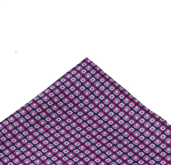 Lenço Bolso Seda com Desenho Fúcsia