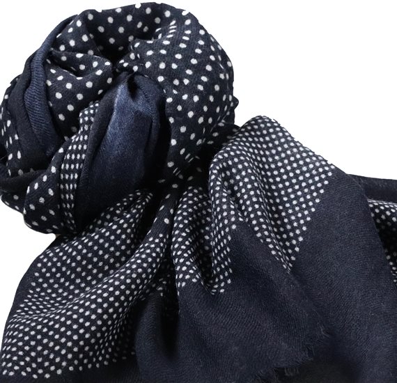 Pashmina Bolinhas Azuis e Cinzentas
