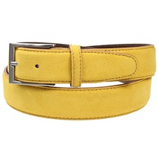 Cinto de Couro Rachado Amarelo