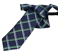 Gravata de Menino Azul com Xadrez Verde
