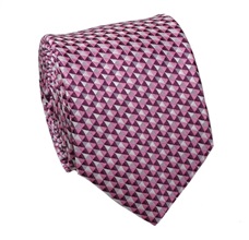 Gravata Rosa com Desenho Geométrico