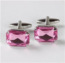 Botões de Punho Cristal Rosa