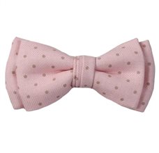 Laço Menino Rosa Bolinhas Beige
